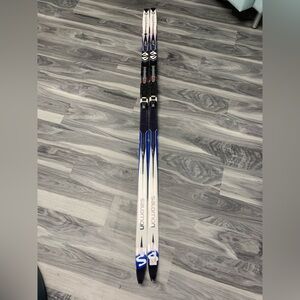 Salomon White and Blue Cross-Country Skis
